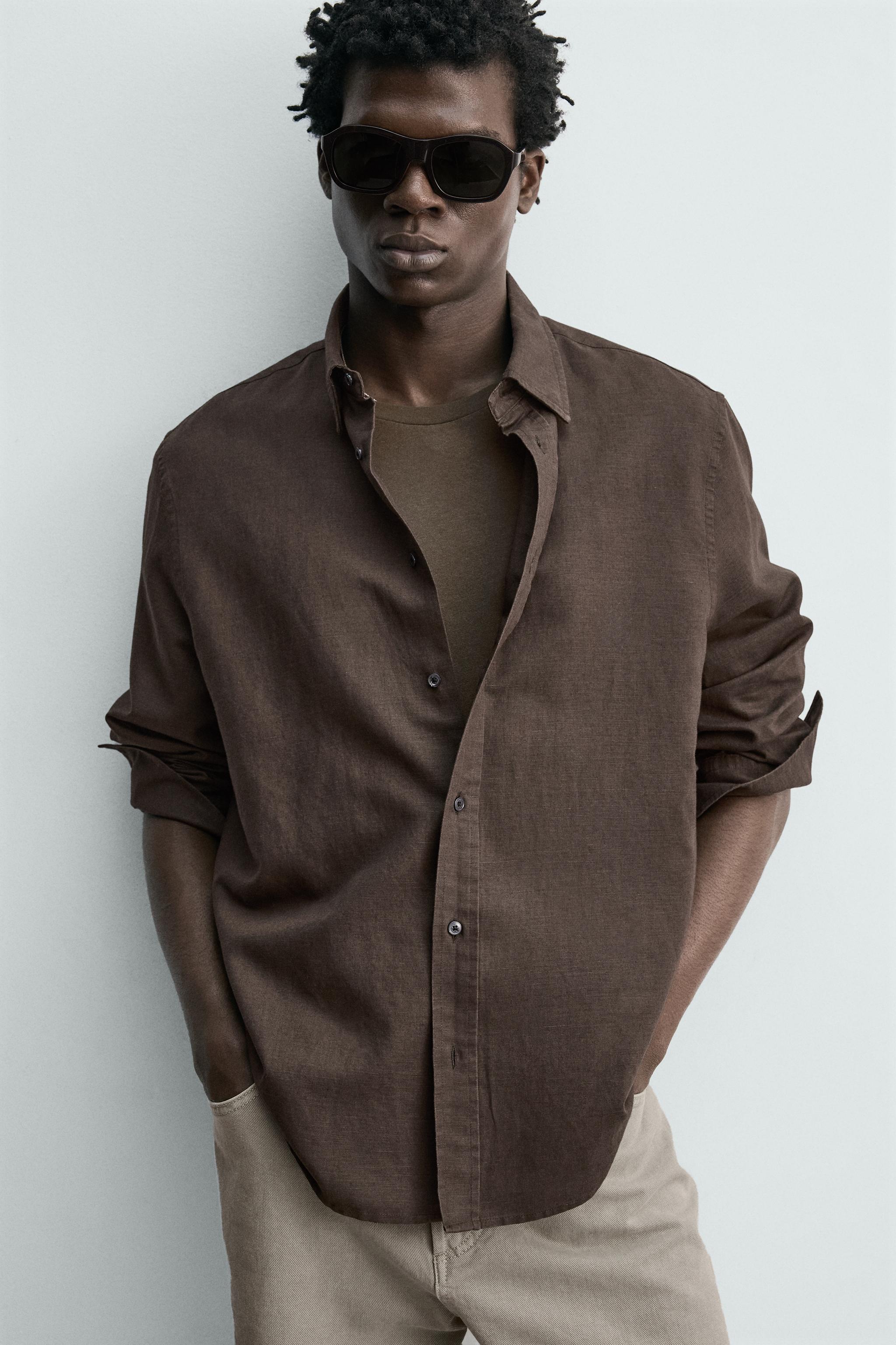REGULAR FIT HEMP-COTTON SHIRT